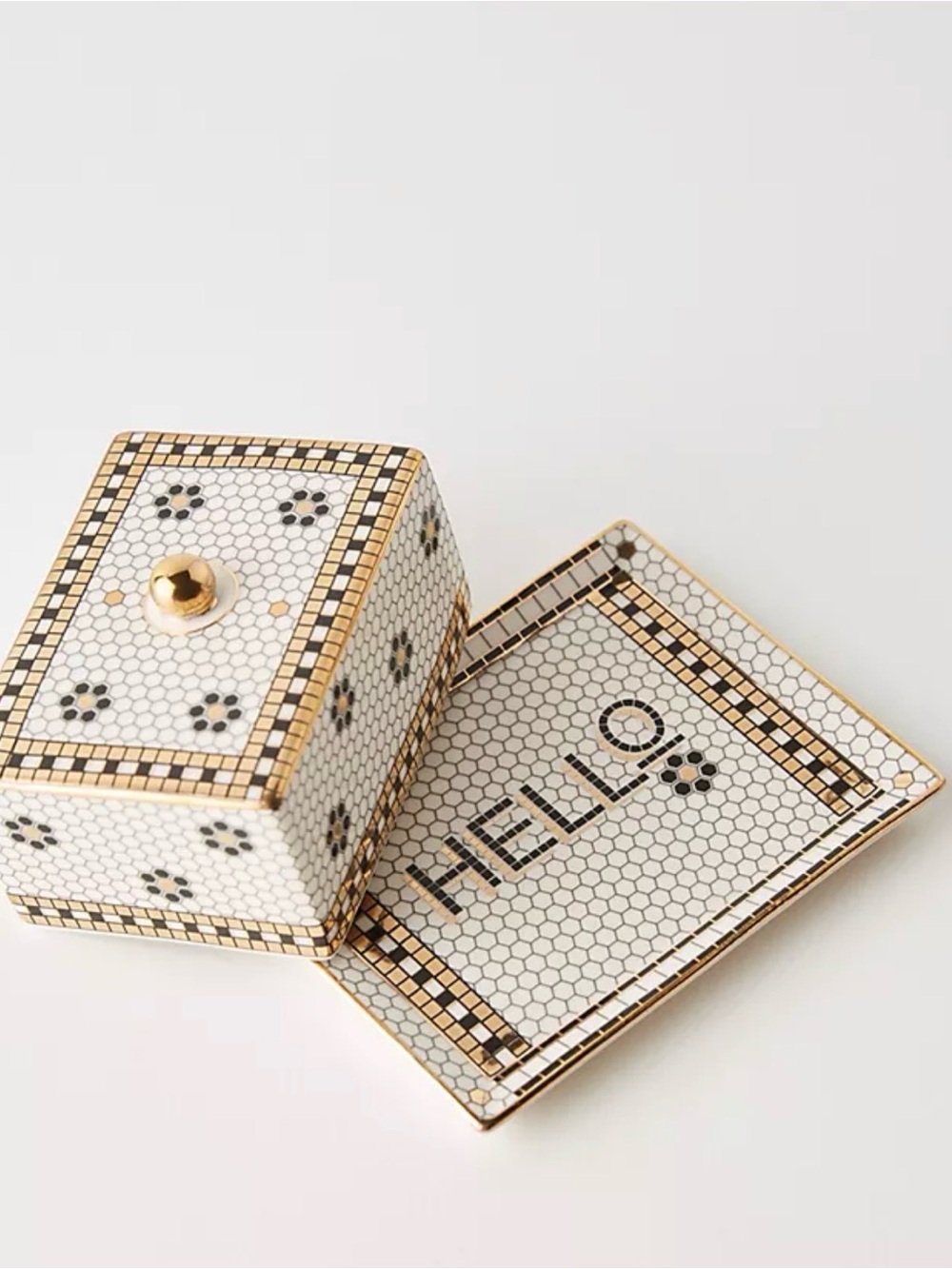 Anthropologie Bistro Tile Butter Dish
